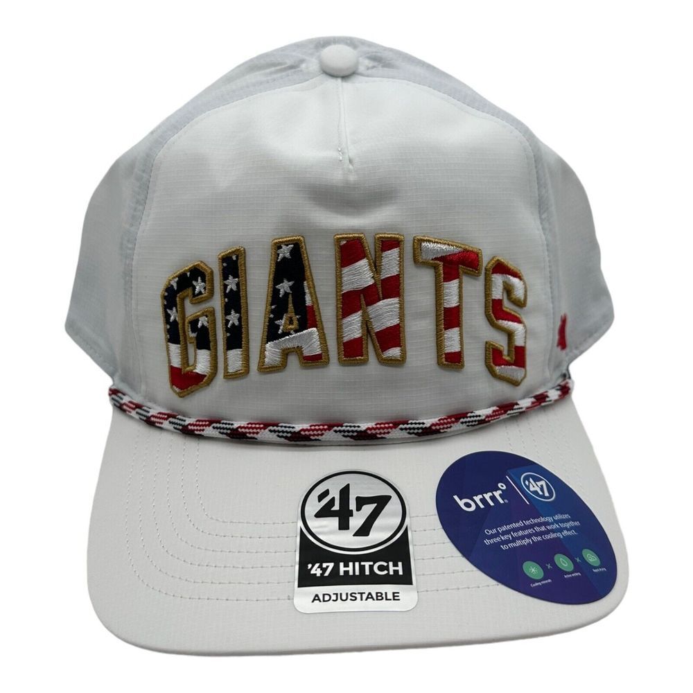 NWT 47 Brand Hitch‎ BRRR San Francisco Giants Flag Patriotic Strapback Hat Cap